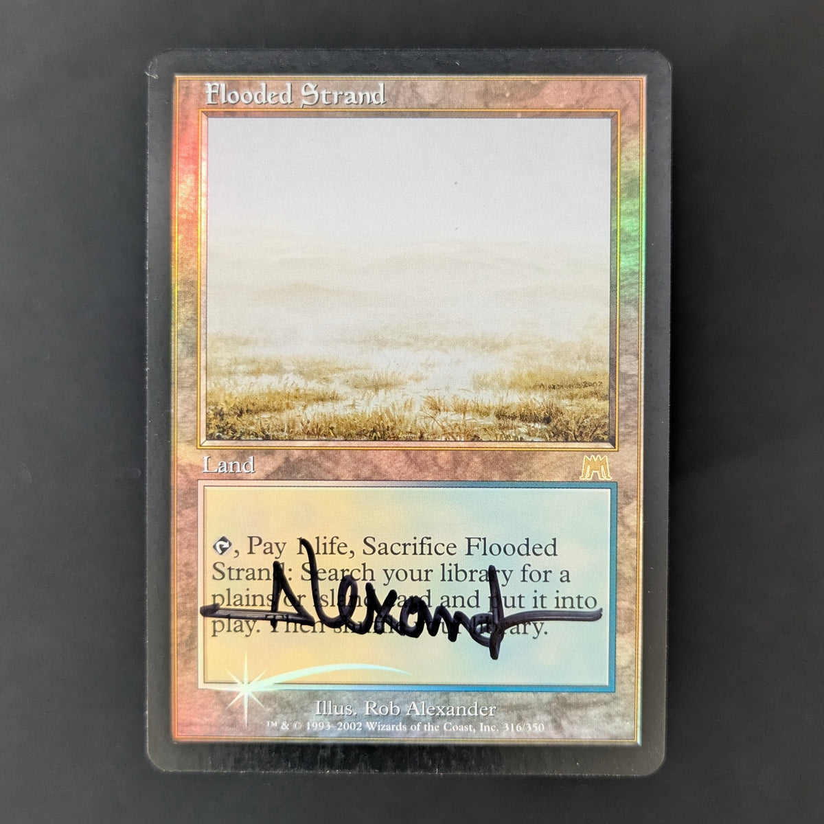 [FOIL] Flooded Strand - Onslaught - English - EX - SIGNED