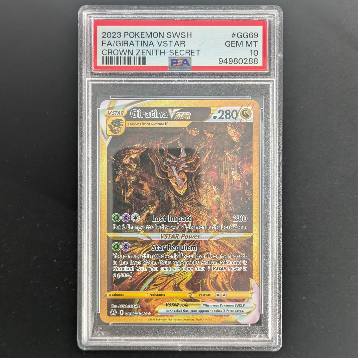 Giratina VSTAR (CRZ GG69) - Crown Zenith - English - PSA 10