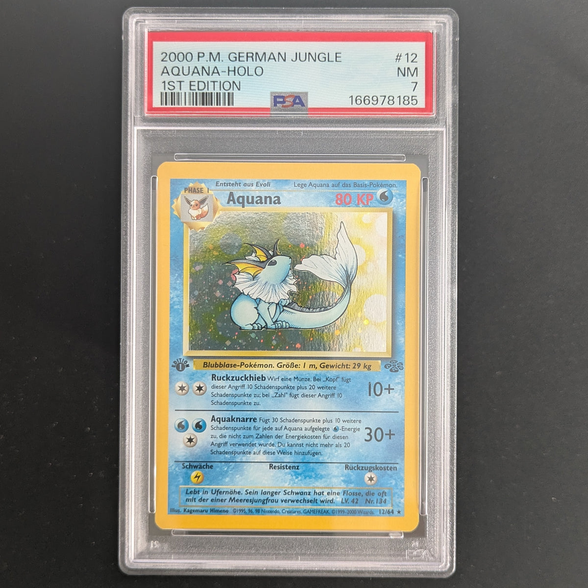 Vaporeon (JU 12) - Jungle - German - PSA 7 - 1ST EDITION