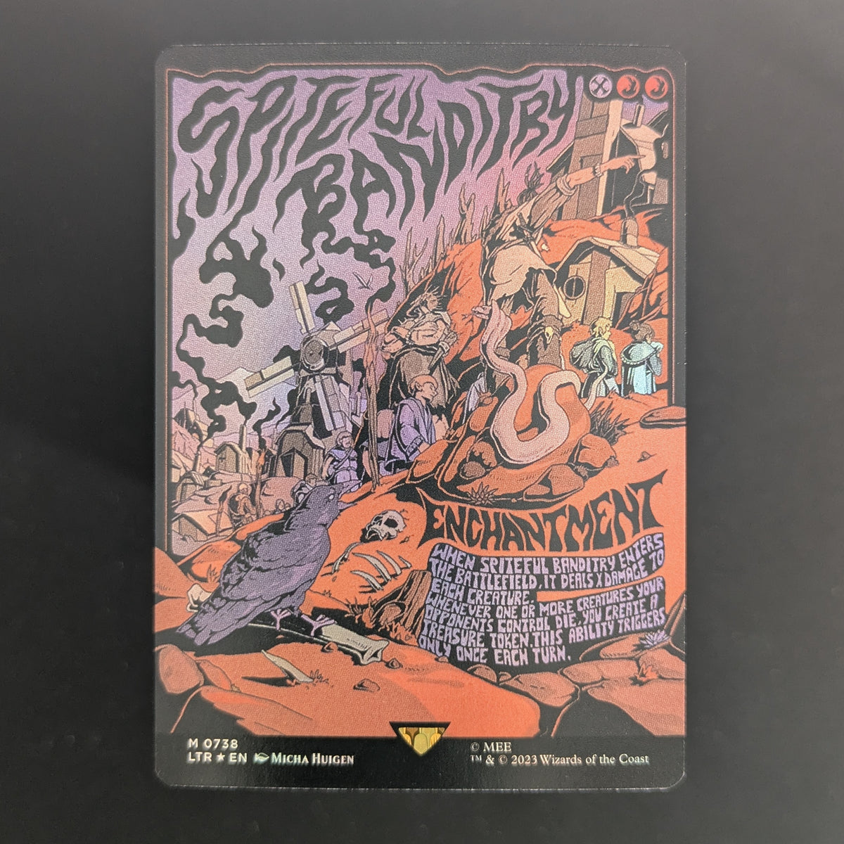 [FOIL] Spiteful Banditry (Borderless Poster) - The Lord of the Rings: Tales of Middle-earth Holiday Release - English - NM