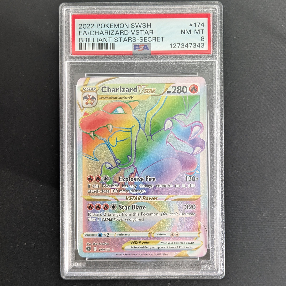 Charizard VSTAR (BRS 174) - Brilliant Stars - English - PSA 8