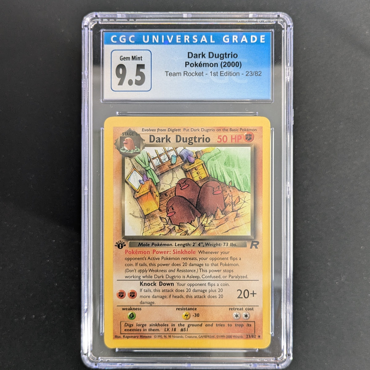 PTCG Singles - Dark Dugtrio (TR 23) - Team Rocket - English - CGC 9,5 - 1ST EDITION - 