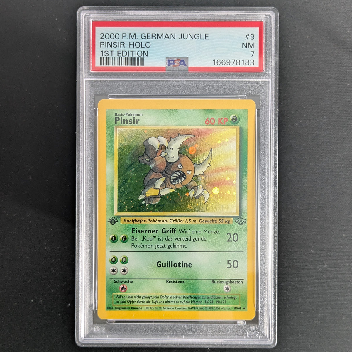 PTCG Singles - Pinsir (JU 9) - Jungle - German - PSA 7 - 1ST EDITION - 