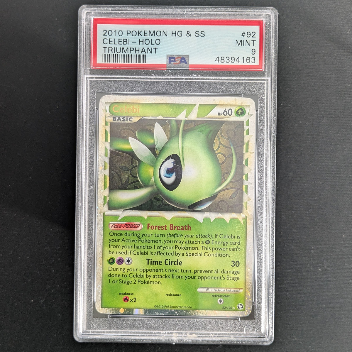 PTCG Singles - Celebi (TM 92) - Triumphant - English - PSA 9 - 