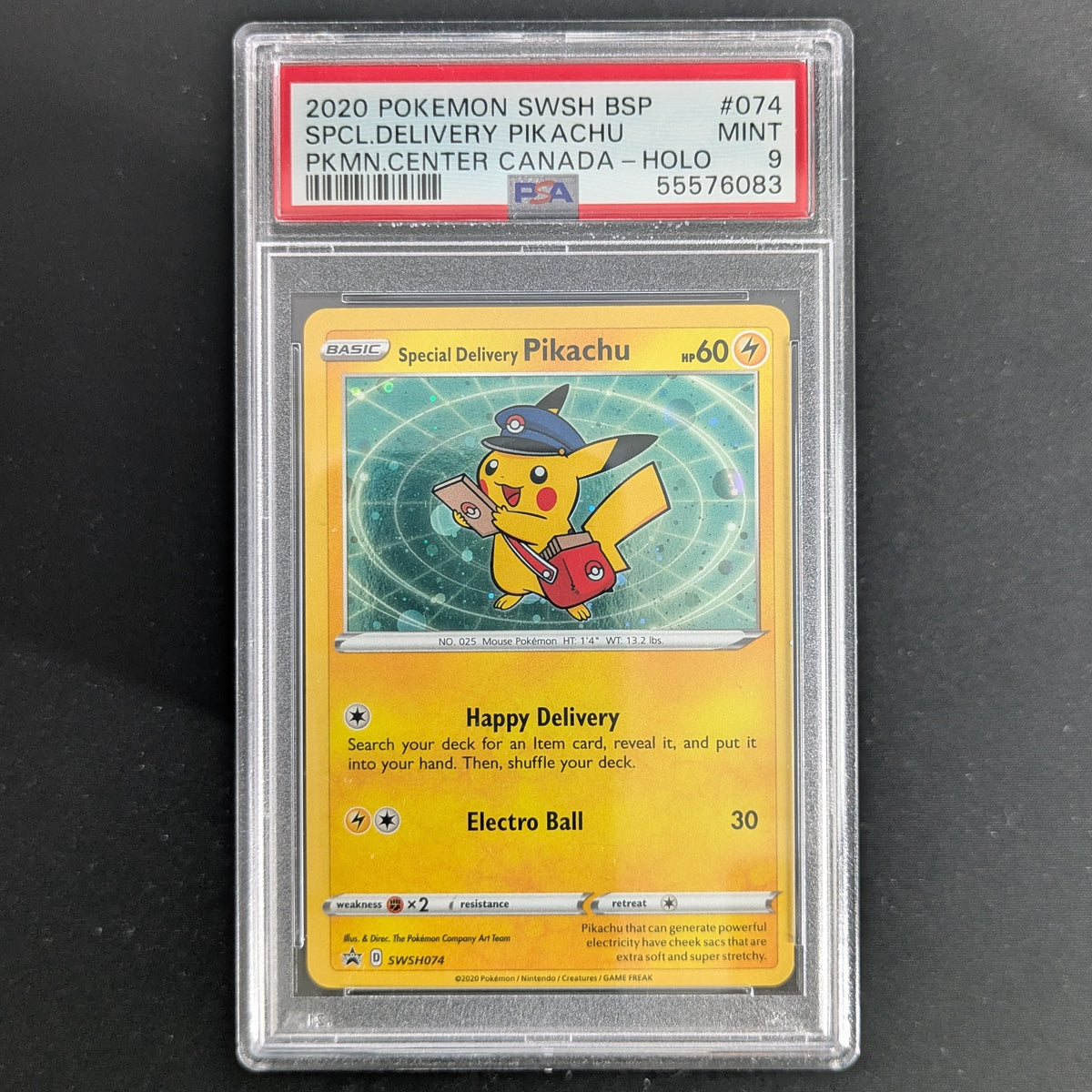 PTCG Singles - Special Delivery Pikachu (SWSH 74) - SWSH Black Star Promos - English - PSA 9 - 