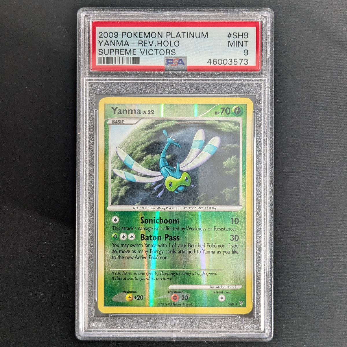 PTCG Singles - Yanma Lv.22 (SV SH9) - Supreme Victors - English - PSA 9 - REVERSE HOLO - 