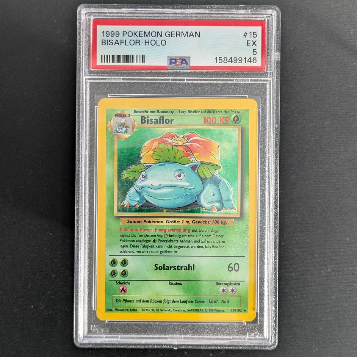 PTCG Singles - Venusaur (BS 15) - Base Set - German - PSA 5 - 