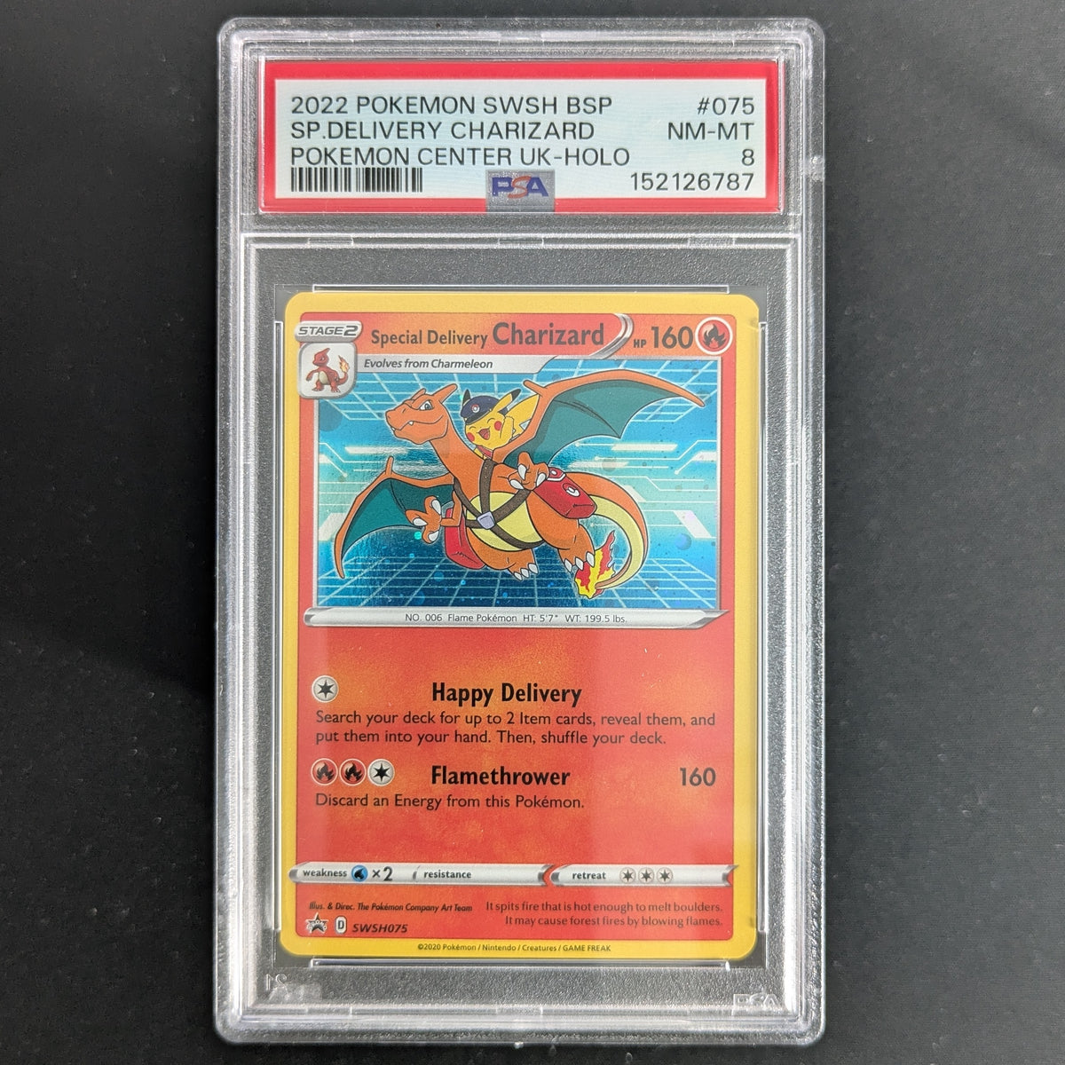 PTCG Singles - Special Delivery Charizard (SWSH 075) - SWSH Black Star Promos - English - PSA 8 - 