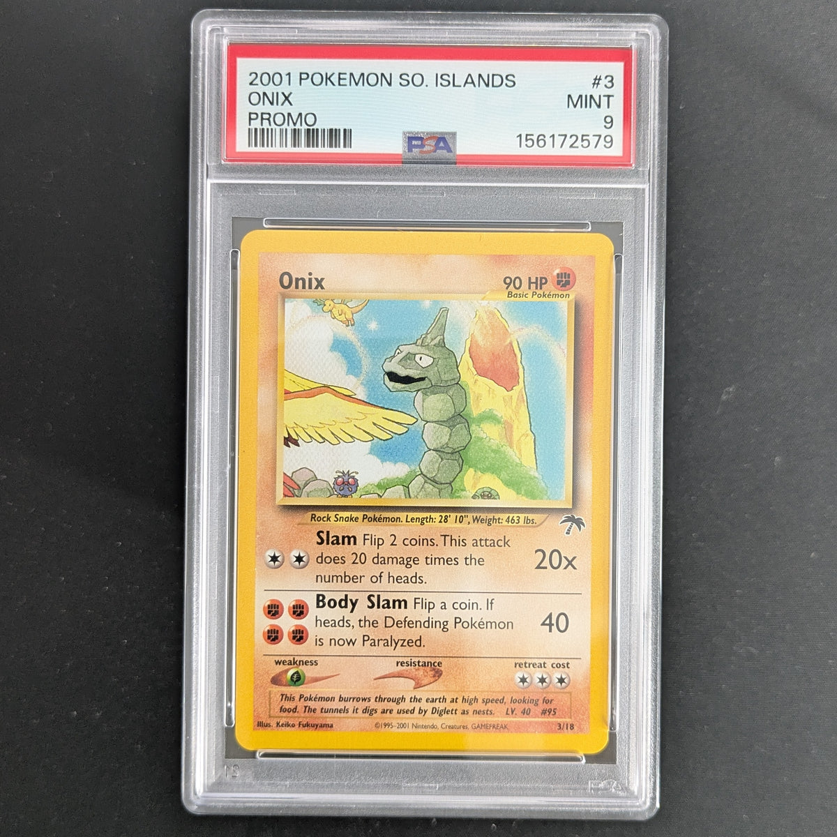 PTCG Singles - Onix (SI 3) - Southern Islands - English - PSA 9 - 