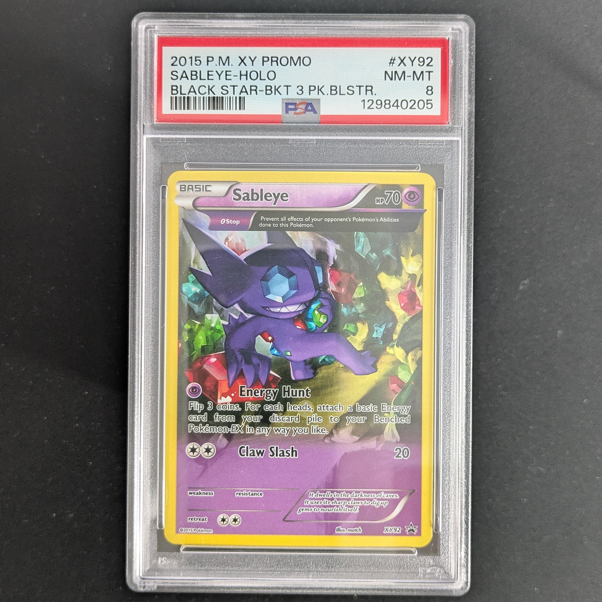 PTCG Singles - Sableye (XYPR 92) - XY Black Star Promos - English - PSA 8 - 