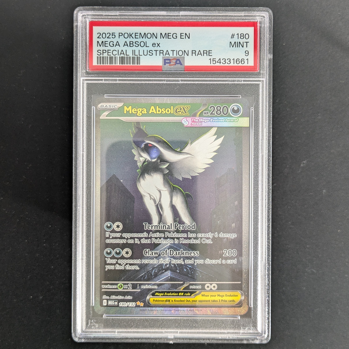 PTCG Singles - Mega Absol ex (MEG 180) - Mega Evolution - English - PSA 9 - 