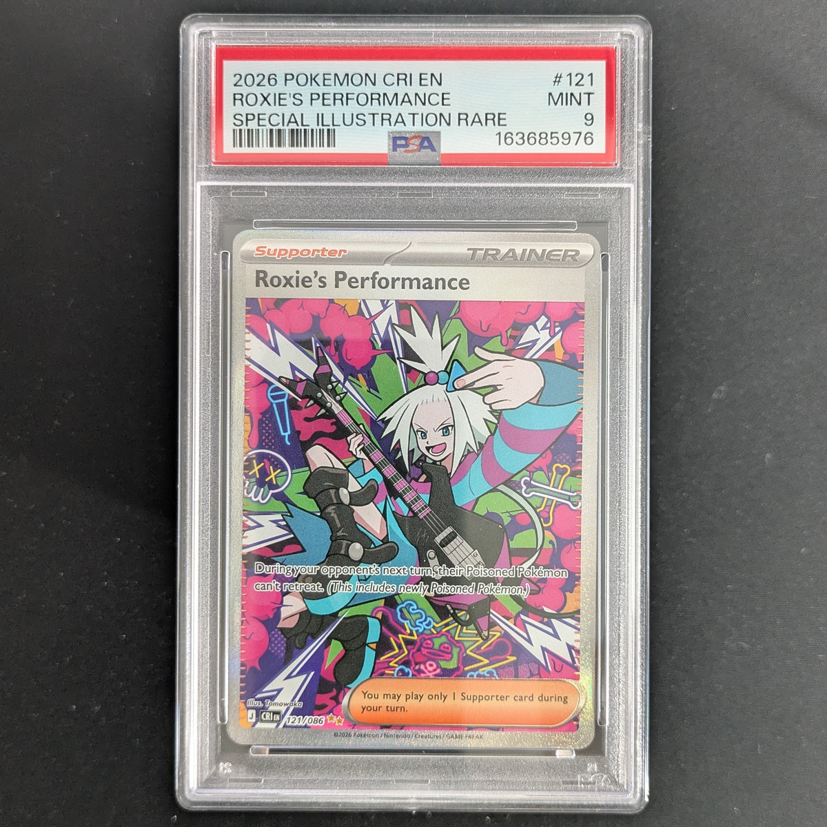 PTCG Singles - Roxie's Performance (CRI 121) - Chaos Rising - English - PSA 9 - 