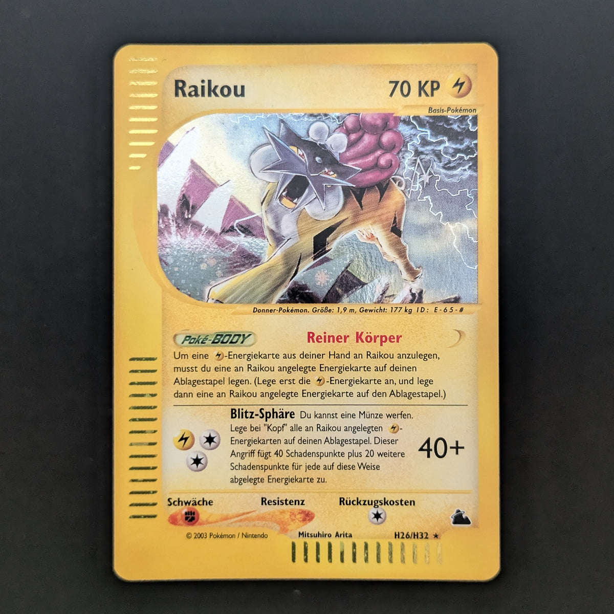 PTCG Singles - Raikou (SK H26) - Skyridge - German - EX - 