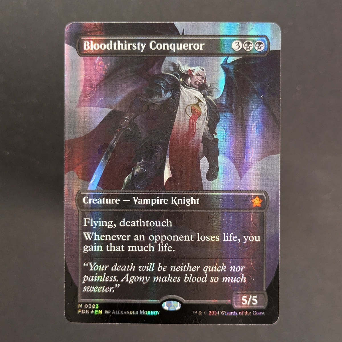 MTG Singles - [FOIL] Bloodthirsty Conqueror (Borderless) (Mana Foil) - Magic: The Gathering Foundations: Extras - English - NM - 
