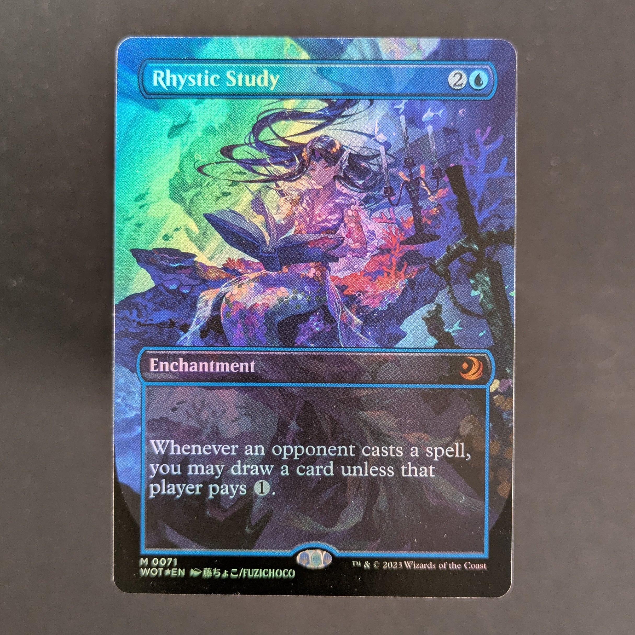 MTG Rhystic Study Foil 英語版 FOIL] Rhystic Study (Anime Borderless) - Enchanting Tales - English -