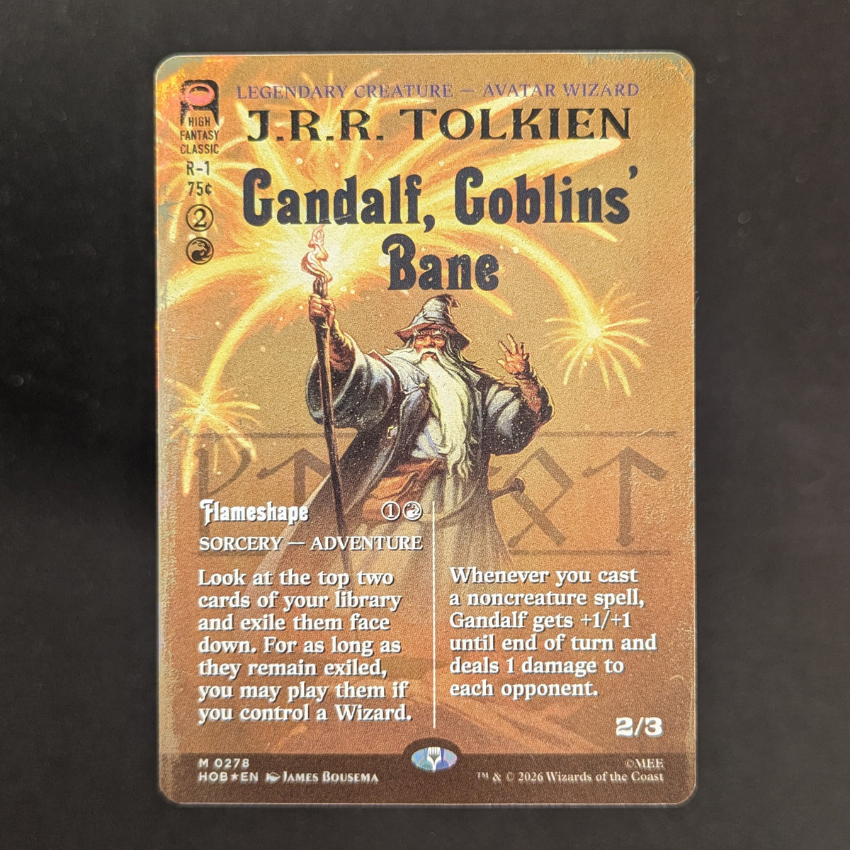 MTG Singles - [FOIL] Gandalf, Goblins' Bane // Flameshape (V.2) - The Hobbit: Extras - English - NM - 