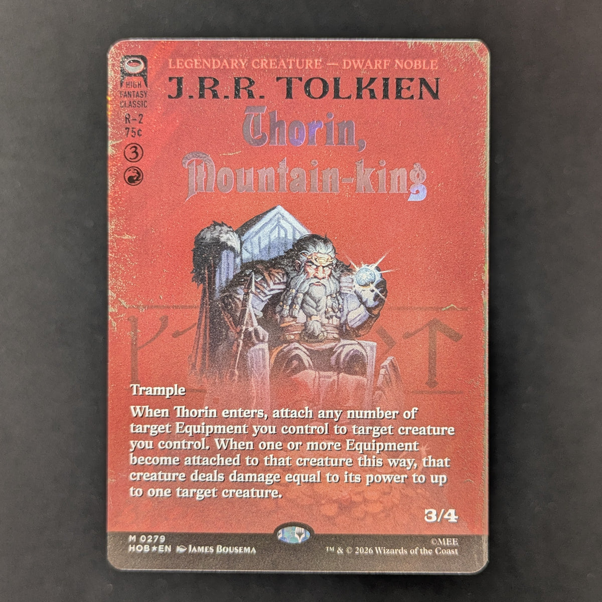 [FOIL] Thorin, Mountain-king (Borderless) (Surge Foil) - The Hobbit: Extras - English - NM