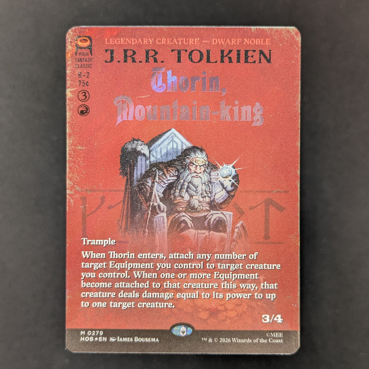 [FOIL] Thorin, Mountain-king (Borderless) (Surge Foil) - The Hobbit: Extras - English - NM