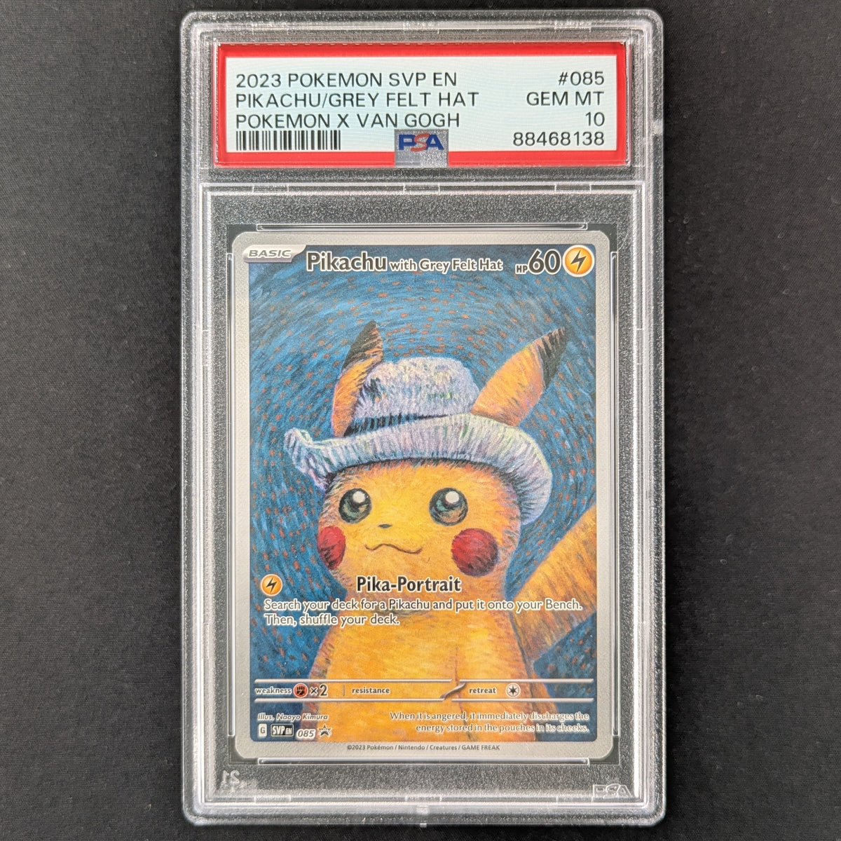 Pikachu with Grey Felt Hat (SVP 85) - SV Black Star Promos - English - PSA 10