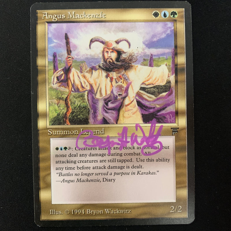 Magic the Gathering Angus Mackenzie - Legends NM - SIGNED - 23897