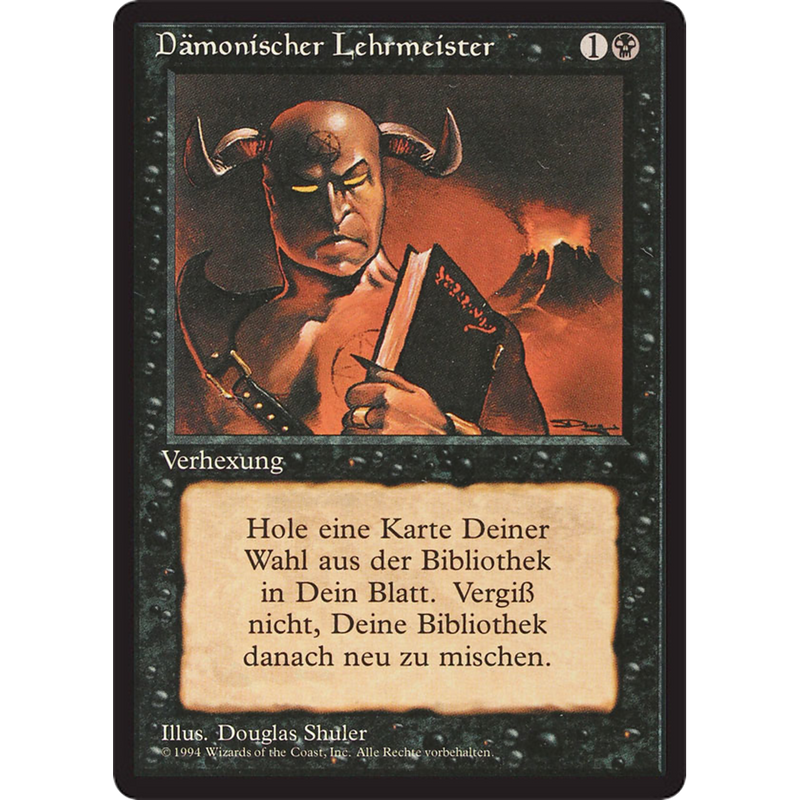 Magic the Gathering Demonic Tutor - Foreign Black Bordered - German NM