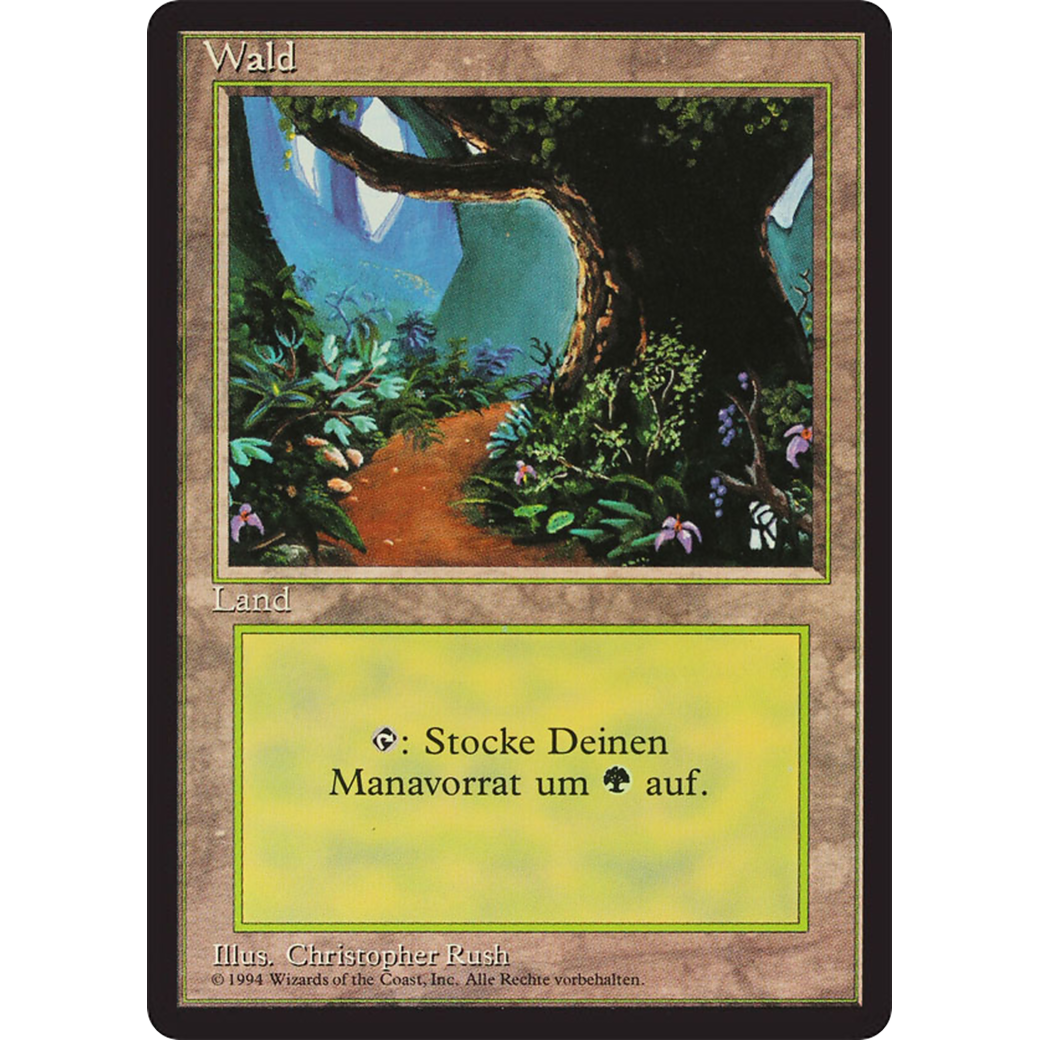 MTG Singles - Forest (V.2) - Foreign Black Bordered - German - Regular