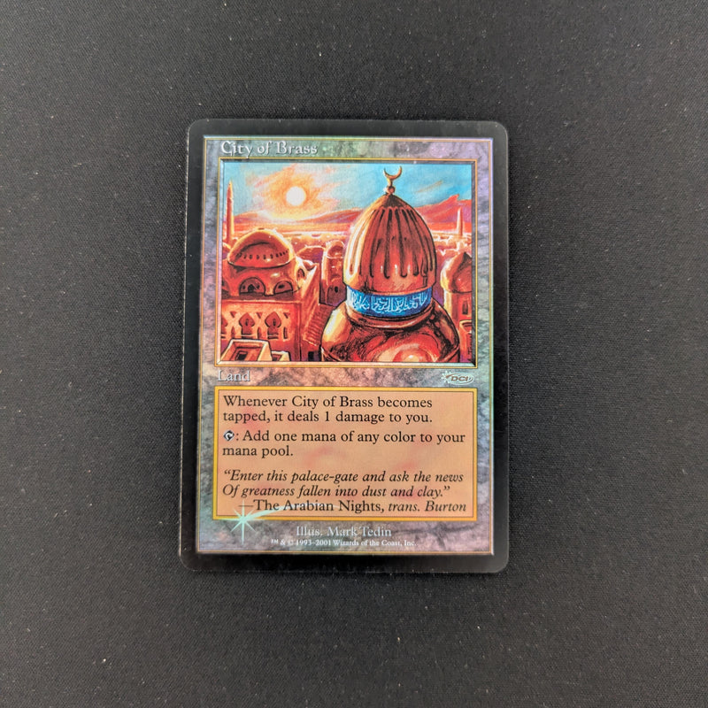 Magic the Gathering [FOIL] City of Brass - Junior Super Series Promos - EX 