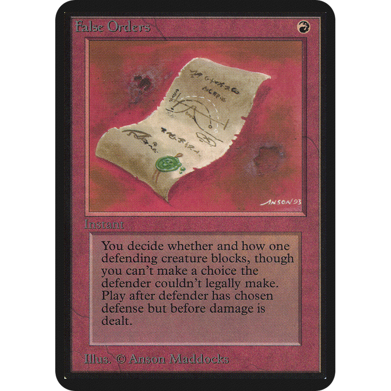 Magic the Gathering False Orders - Alpha NM