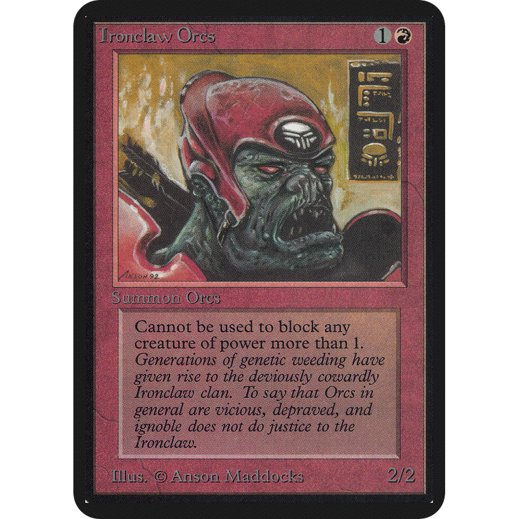 Magic the Gathering Ironclaw Orcs - Alpha NM