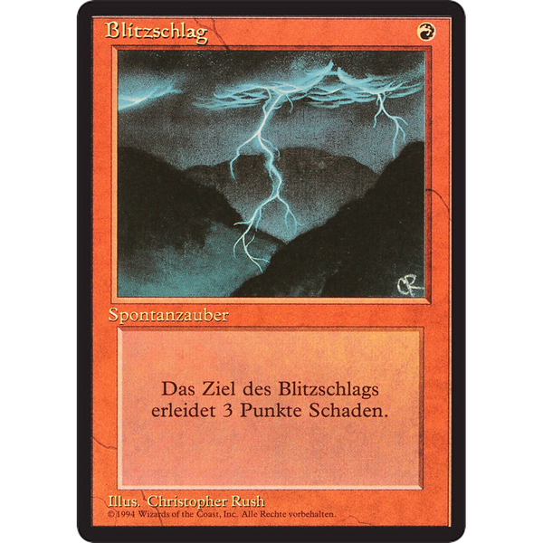 Magic the Gathering Lightning Bolt - Foreign Black Bordered - German NM