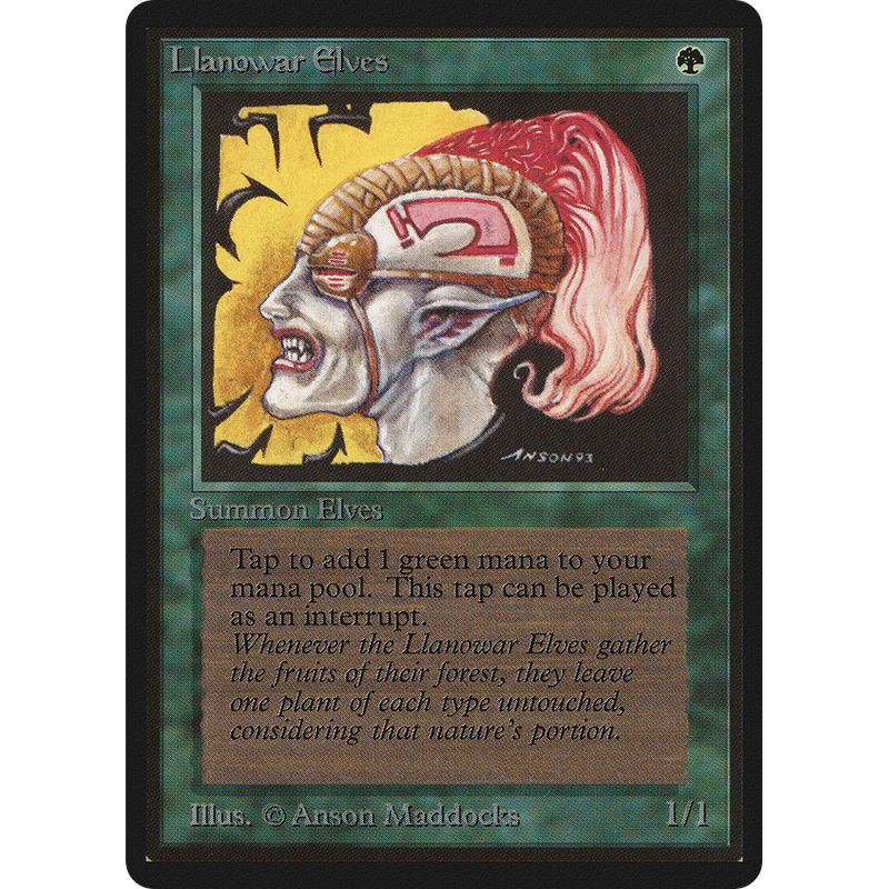 Magic the Gathering Llanowar Elves - Beta NM