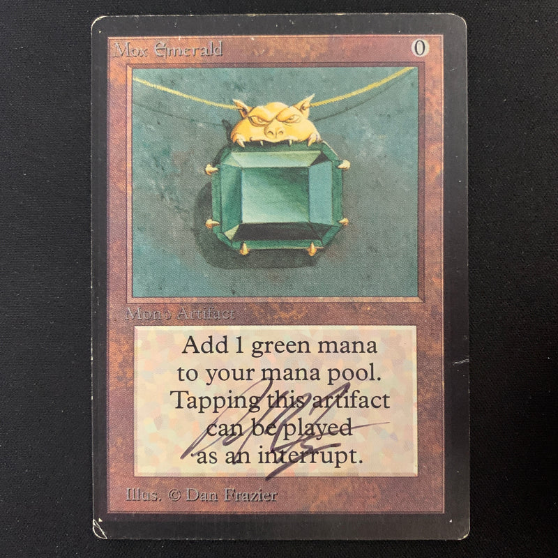 Magic the Gathering Mox Emerald - International Edition PO - CLIPPED, SIGNED - 24828