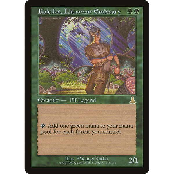 Magic the Gathering Rofellos, Llanowar Emissary - Urza's Destiny NM