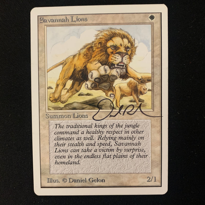 Magic the Gathering Savannah Lions - Unlimited EX - SIGNED, ROLLER LINE - 23823