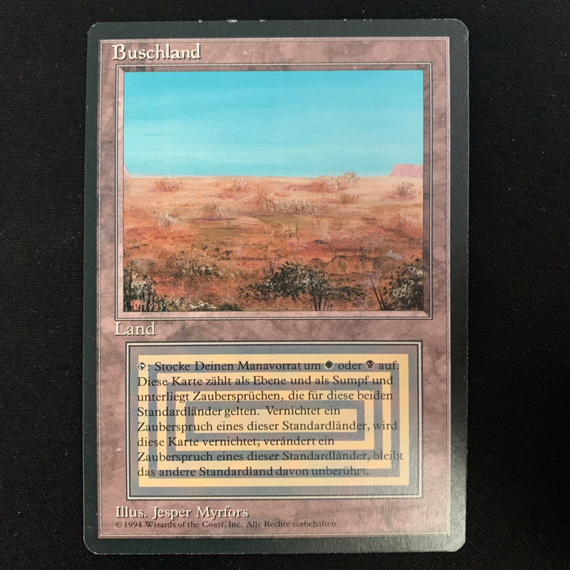 Magic the Gathering Scrubland - Foreign Black Bordered - German LP - 24417