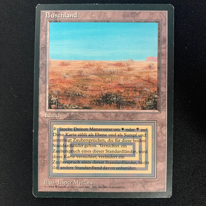 Magic the Gathering Scrubland - Foreign Black Bordered - German LP - 24627