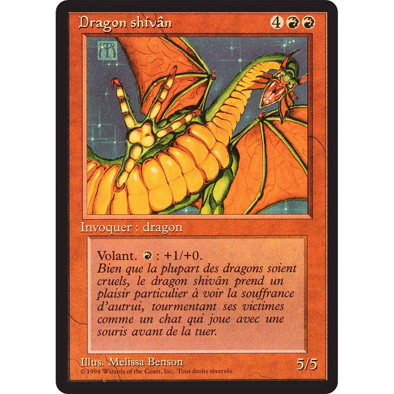 Magic the Gathering Shivan Dragon - Foreign Black Bordered - French NM