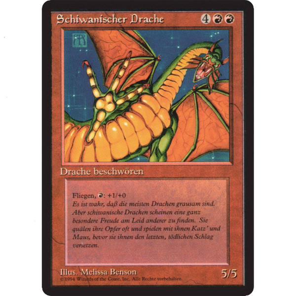 Magic the Gathering Shivan Dragon - Foreign Black Bordered - German NM