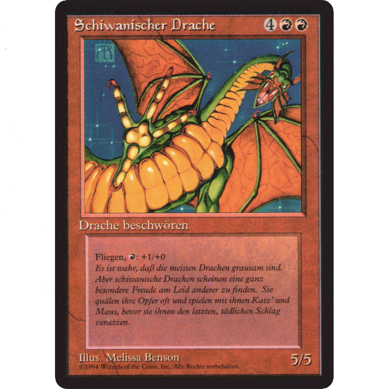 Magic the Gathering Shivan Dragon - Foreign Black Bordered - German NM