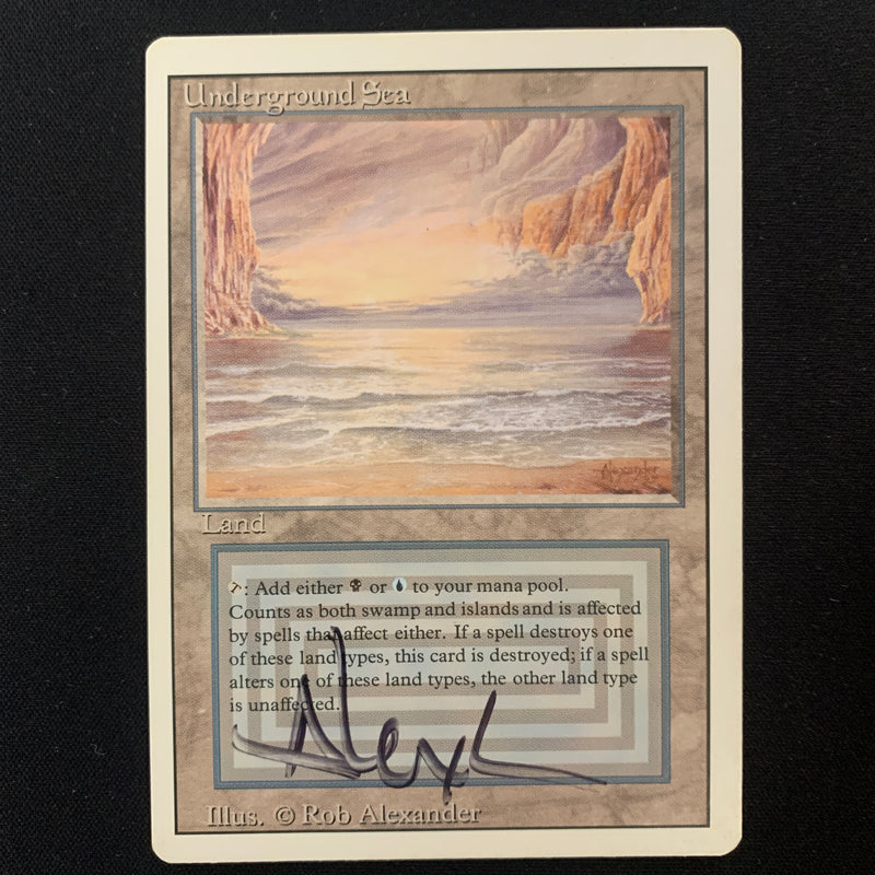 Magic the Gathering Underground Sea - Revised GD - SIGNED - 24877