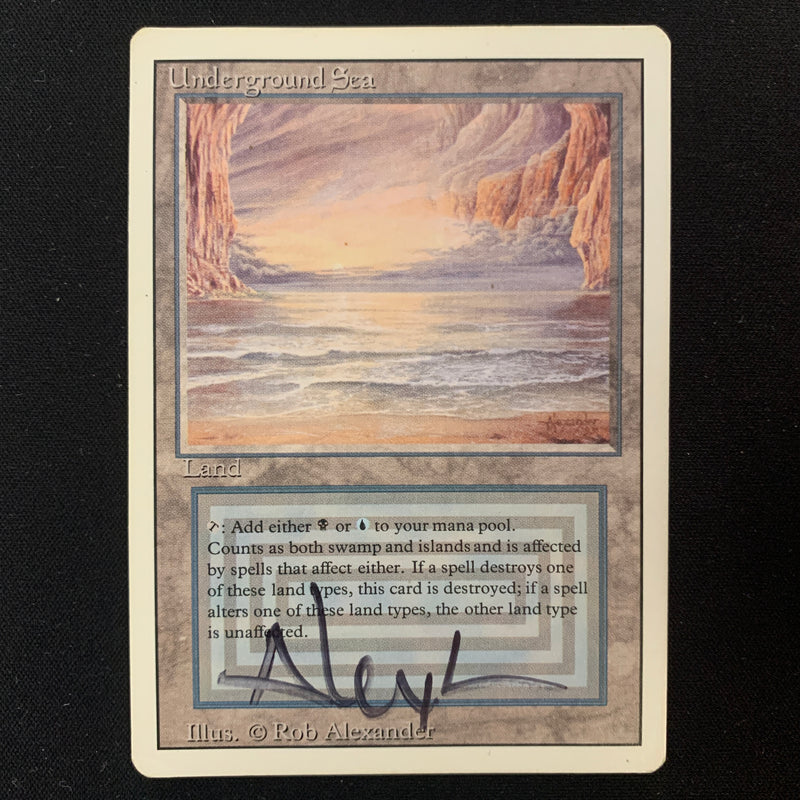 Magic the Gathering Underground Sea - Revised GD - DENT, SIGNED - 24878