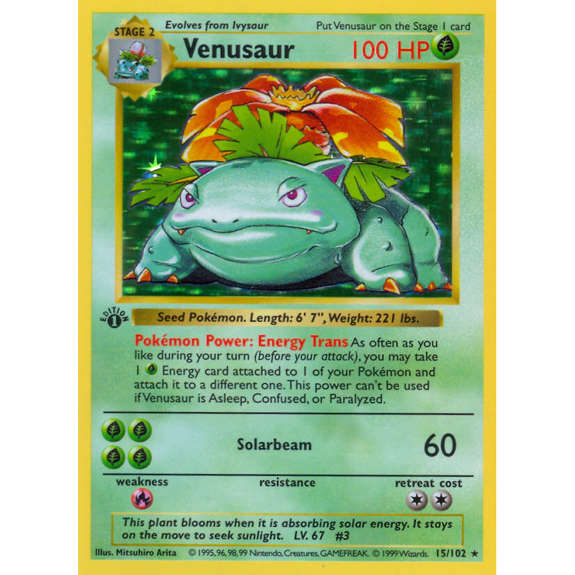 PTCG Singles - Venusaur (Shadowless) (BS 15) - Base Set - 