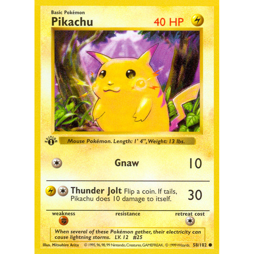 PTCG Singles - Pikachu (BS 58) - Base Set - 