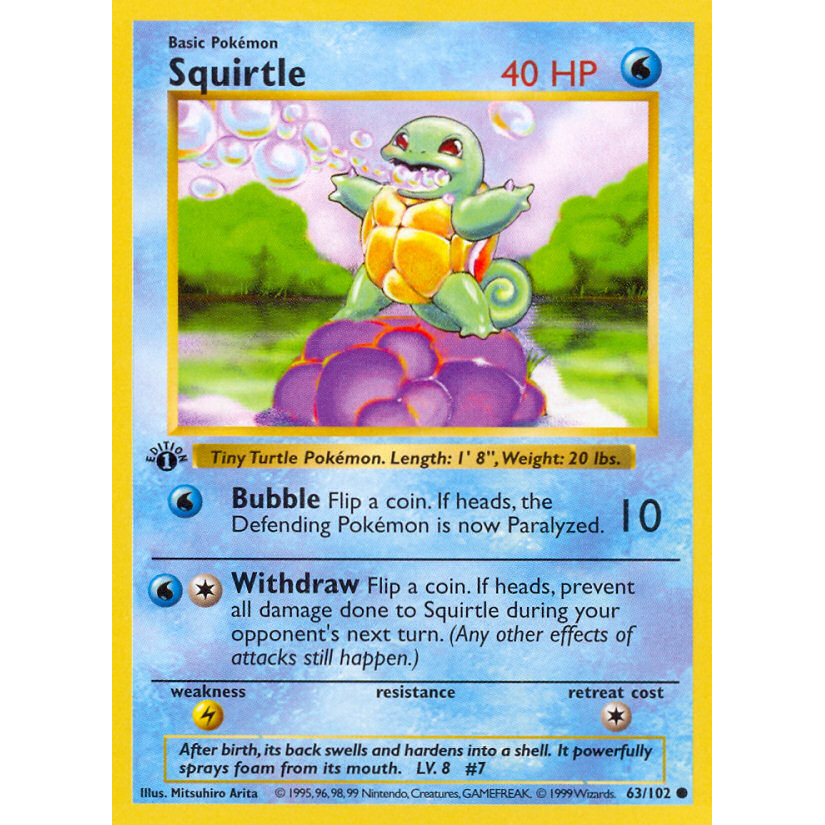 PTCG Singles - Squirtle (Shadowless) (BS 63) - Base Set - 
