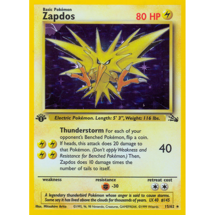 PTCG Singles - Zapdos (FO 15) - Fossil - 