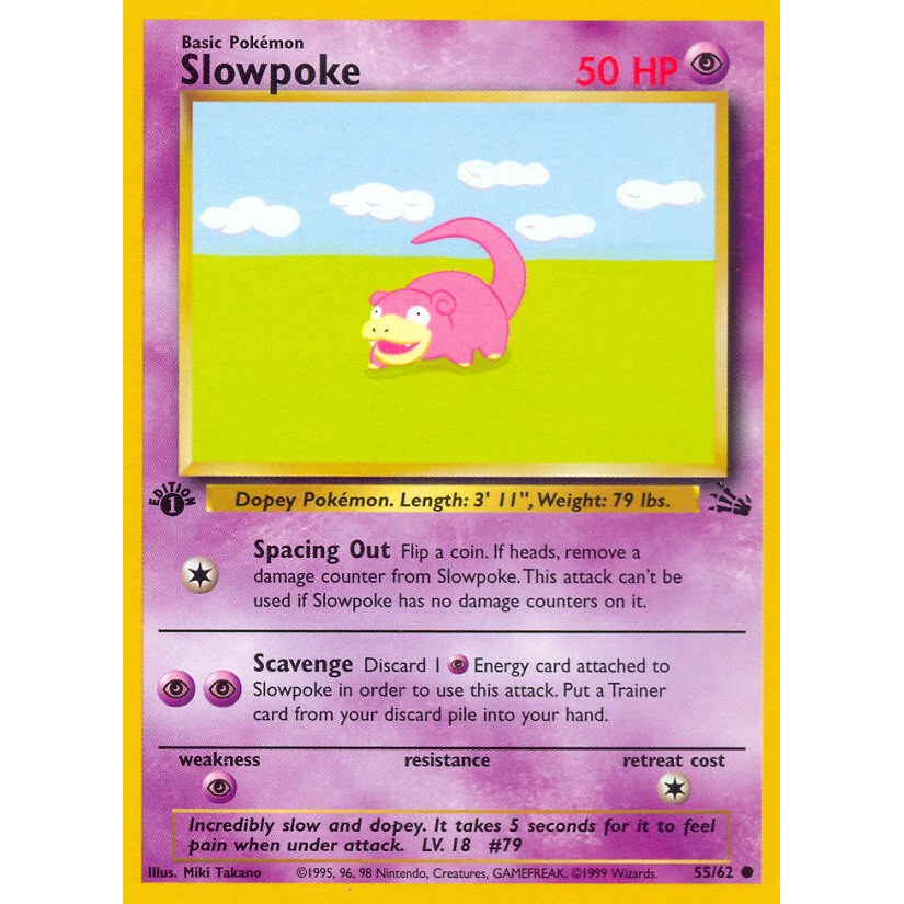 PTCG Singles - Slowpoke (FO 55) - Fossil - 