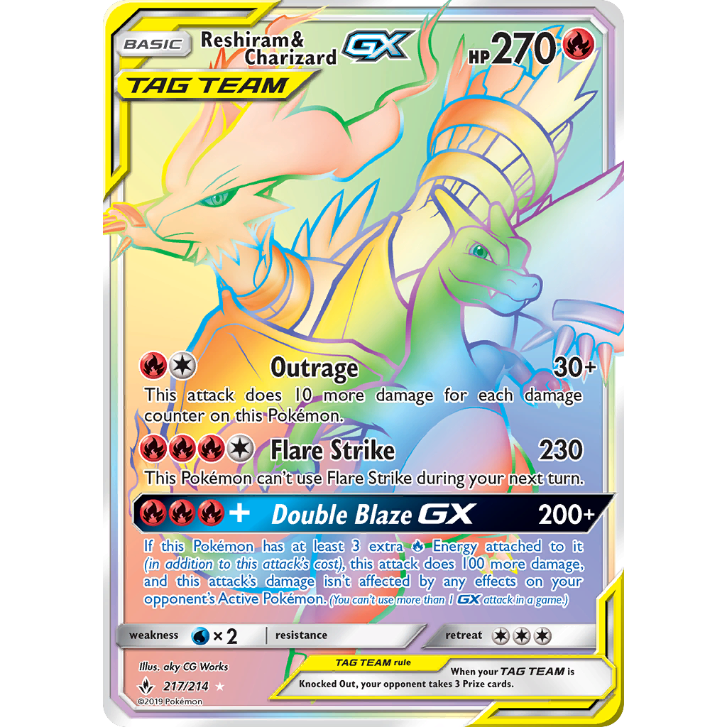 PTCG Singles - Reshiram & Charizard GX (UNB 217) - Unbroken Bonds - 