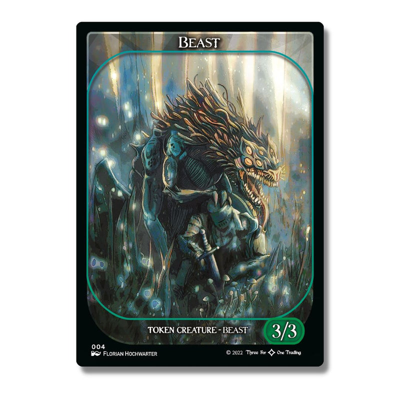 Magic the Gathering 341 Token - Various Artworks Beast (Pack of 3 Token Cards)